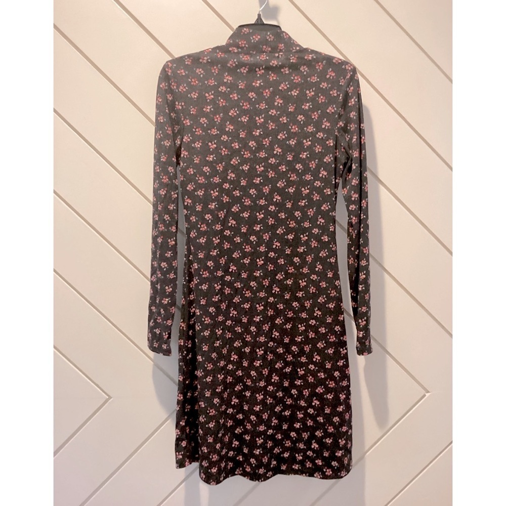 🆕 Velvet Torch Black and Pink Floral Print Ribbed Bodycon Dress. L. NWT💥💥 - Picture 3 of 3